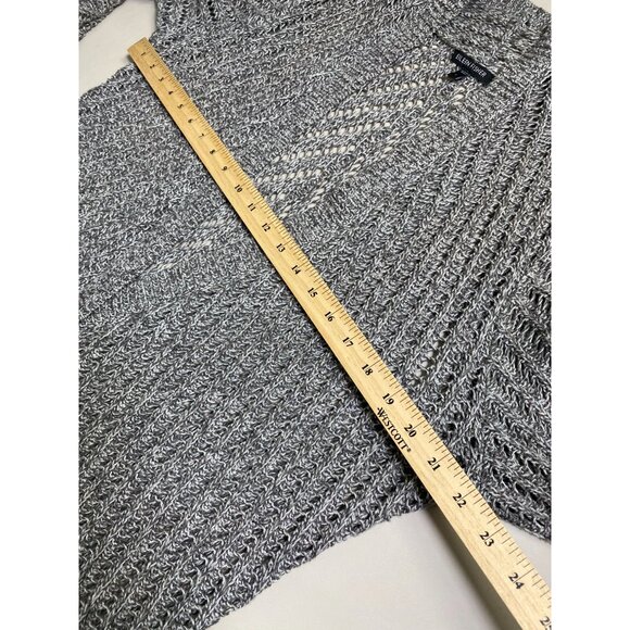 Eileen Fisher Open Knit Cardigan Sweater Size Large Gray Cotton Lightweight - Picture 6 of 16